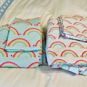 Pottery Barn Kids full/queen rainbow duvet cover & shams + QUEEN sheet set